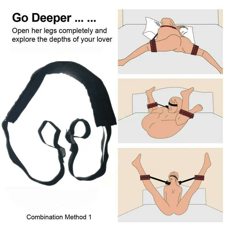 Restraint System Strap Hand & Ankle Cuffs Strap Sex Toy Couple BDSM Bondage Kit  Sexy Leg Handcuffs Spreader Bar cop cosplay