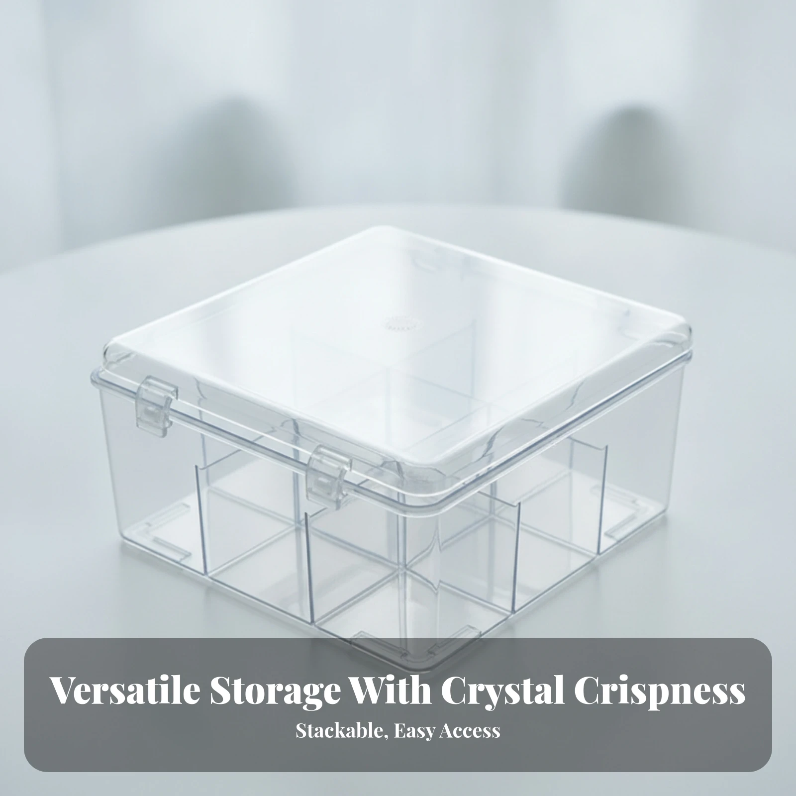 Rectangular Plastic Storage Box Long-Lasting Plastic Card Storage Box with Hinged Flip Lid Card Case Holder Sturdy Stackable