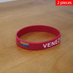 2pcs Venezuela National Flag Wristbands Sports Silicone Bracelet Men Women Rubber Band Patriotic Commemorative Fashion Accessory