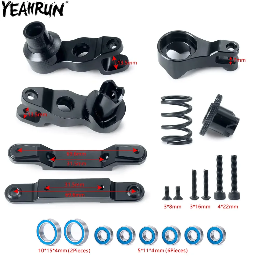 

YEAHRUN Metal Servo Saver Spring Bearings Steering Assembly Kit For 1/5 X-Maxx 6S 8s RC Crawler Car Upgrade Parts