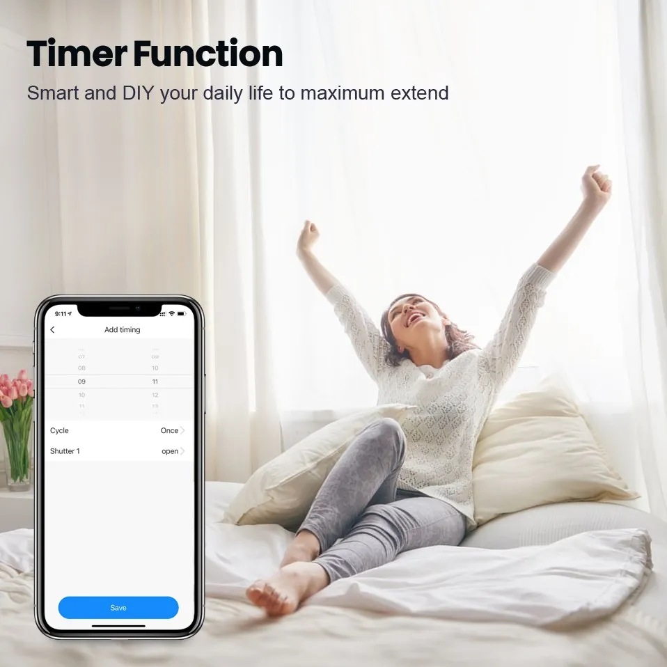 AVATTO Tuya WiFi Curtains Blind Switch 2 Gang,Double Smart Roller Shutter Electric Motor Controller Works With Alexa Google Home