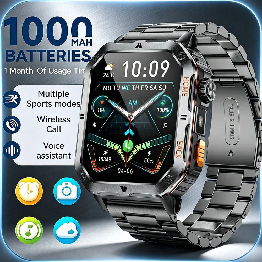 New T-Rex3 Ultra 1000mAh Battery Smart Watch Built In GPS Compass 3ATM Waterproof Sports Tracker Outdoors Military Smartwatche