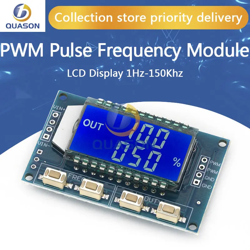 Lcdディスプレイモジュール,1hz-150khz 3.3v-30v,pwm信号発生器,調整可能なパルスデューティサイクル