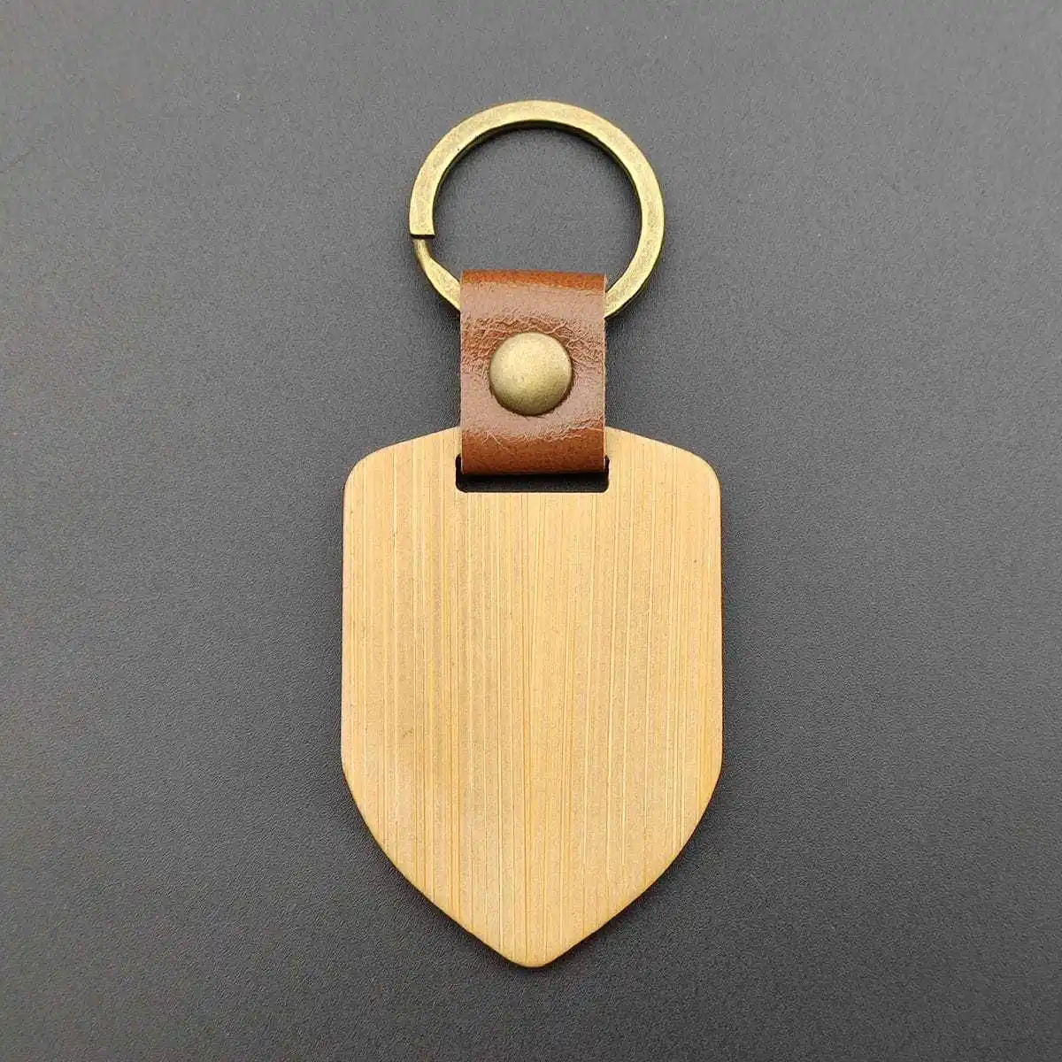 Wooden Keychain Rectangular Circular Keychain House Shaped Shield Keyring Gift Customization Personalized Fashion DIY