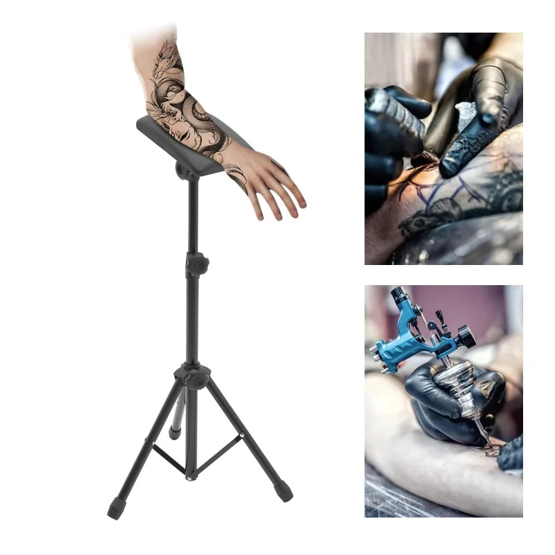 Poltrona professionale per tatuaggi con supporto per tatuaggi regolabile, 180 °   angolo, 25-43 pollici di altezza, adatto per studi