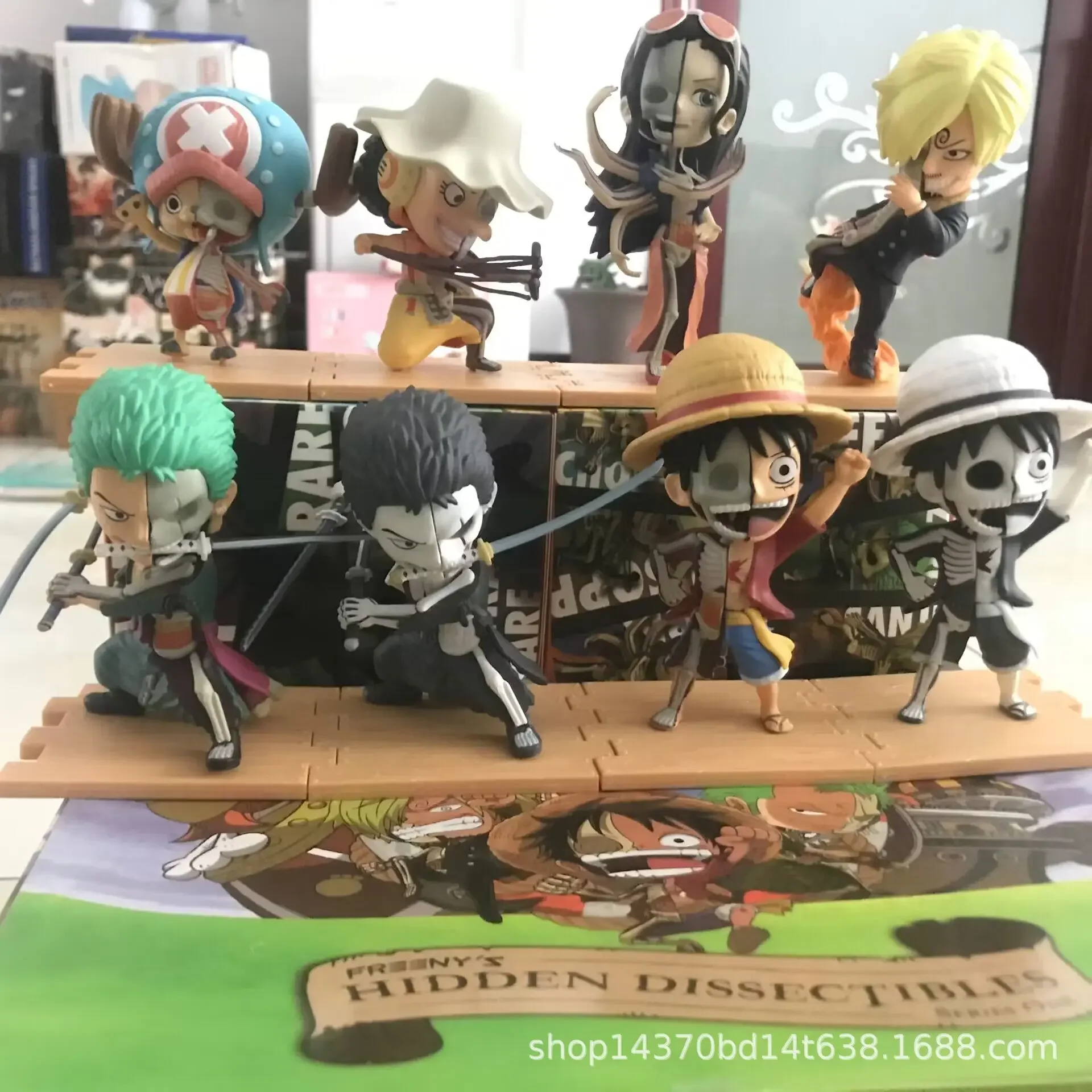 One Piece Anime Figure Anatomy Series Mystery Eight Models Collection Q Version Doll Decoration Figurine Kids Toys Fans Gifts