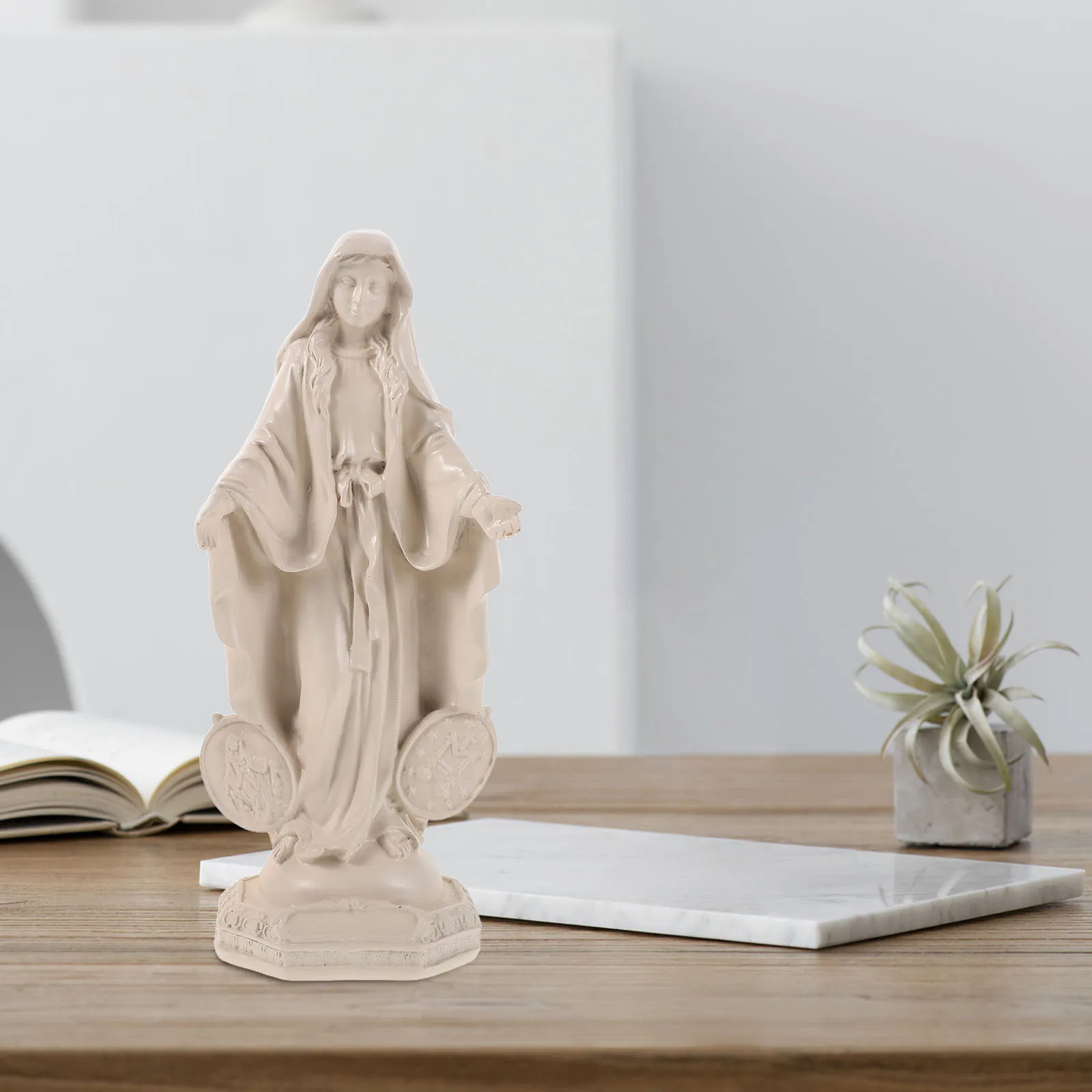 

Home Decor Virgin Mary Figurines Light Grey Catholic Religious Art Statue
