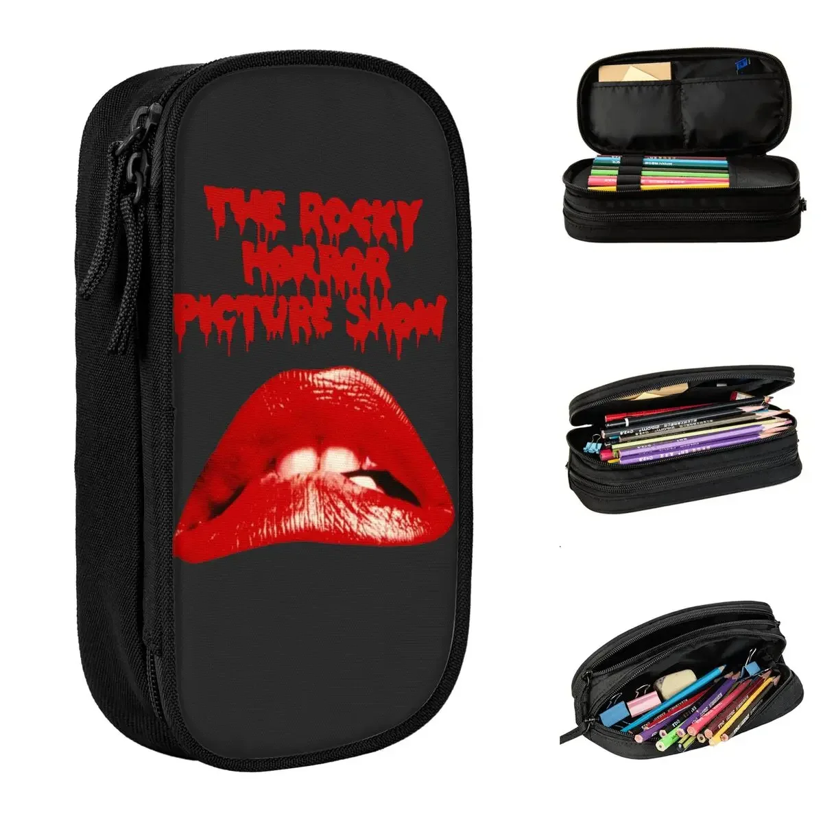 

The Horror Picture Show Pencil Case Fashion RHPS Halloween Tim Curry Janet Pen Holder Bag Big Capacity Gift Pencilcases