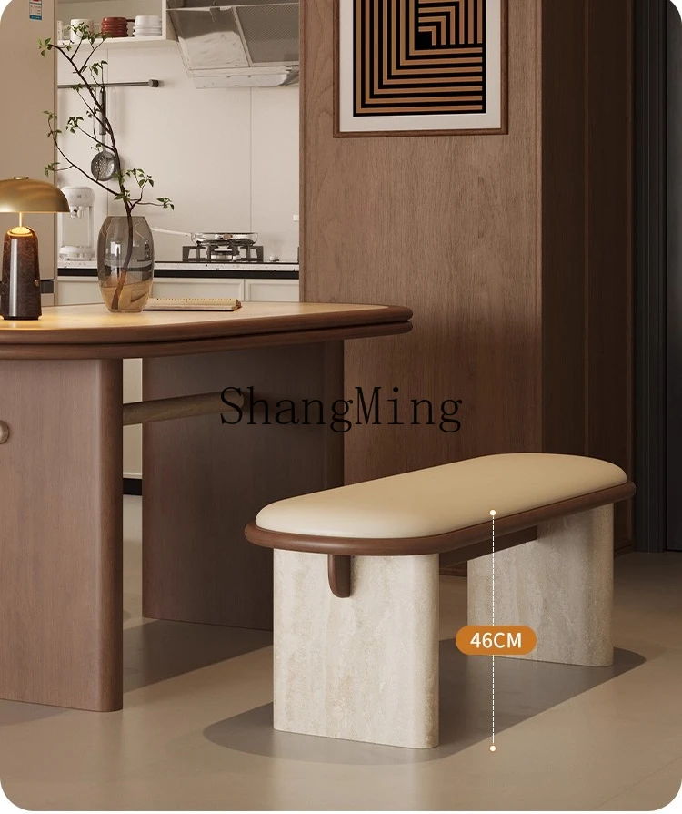 ZYY Cream Wind Walnut Bedside Stool Bedroom Bedside Stool Household Door Bench