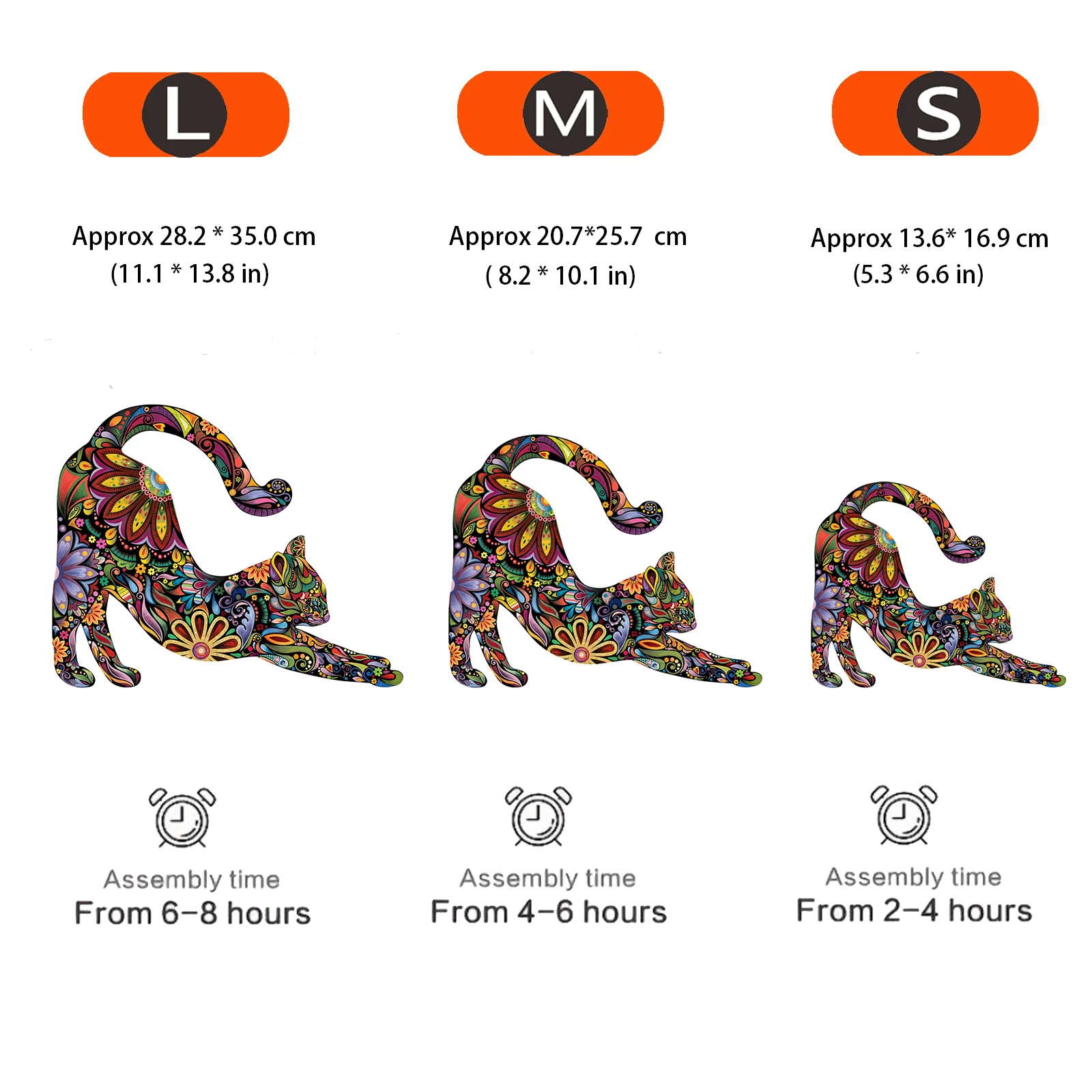 Unique Wooden Puzzle: Flower & Cat Patterns, Irregular Animal Shape, Casual Educational Toy, Ideal Halloween/Christmas Gift