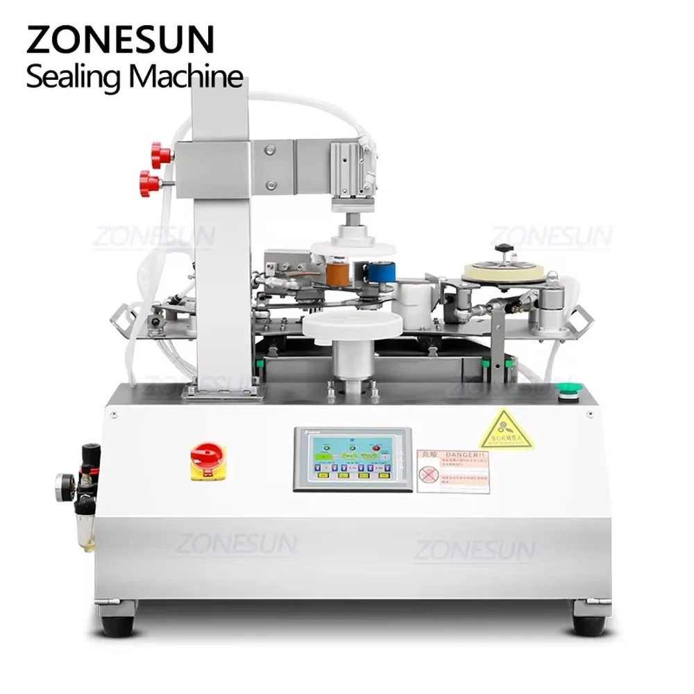 ZONESUN ZS-FH020 Semi Automatic Tabletop Bottle Tape Sealing Machine Servo Control Efficient Packaging Tool