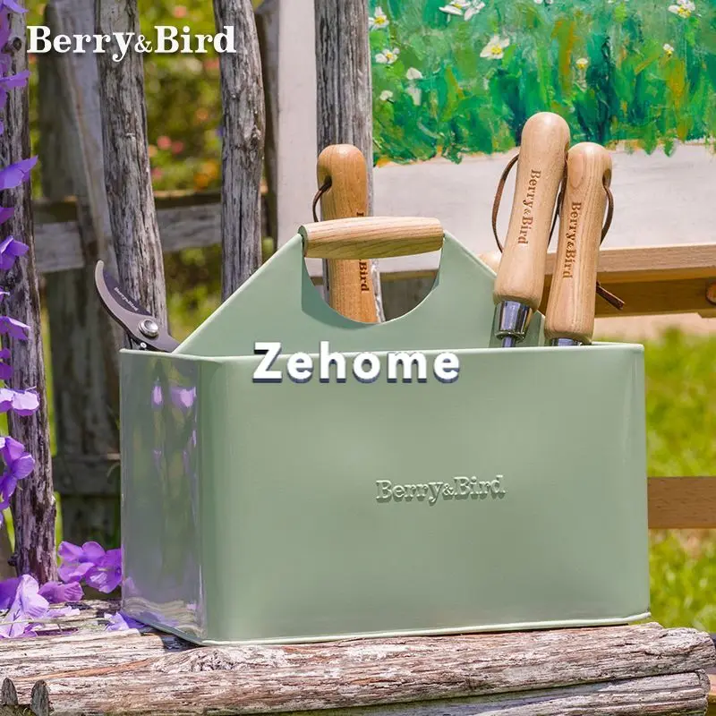Portable Berry&Bird Garden Tool Storage Basket Box