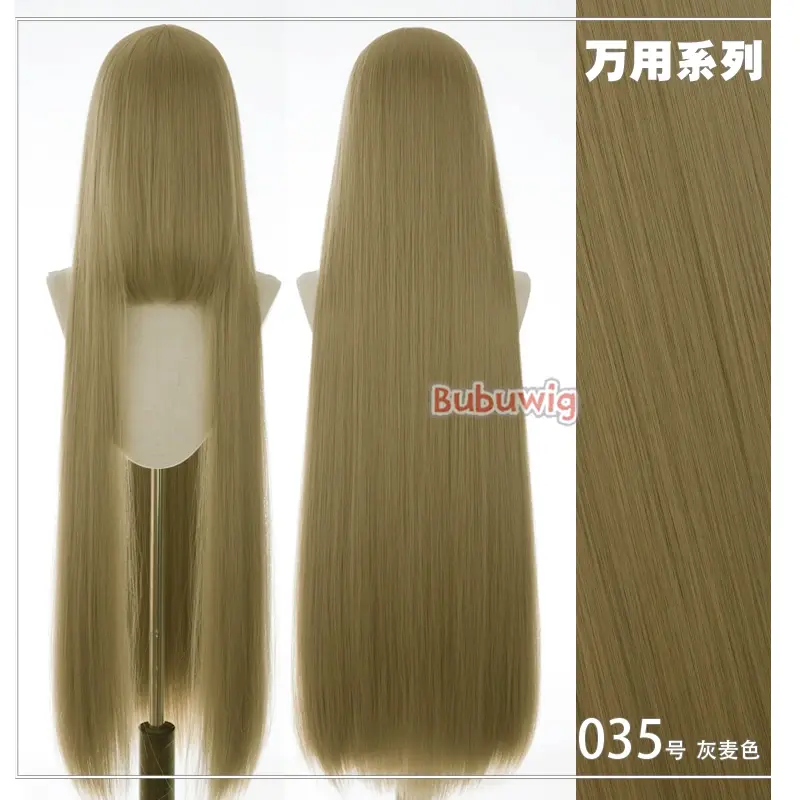 Bubuwig Synthetic Hair 100cm Long Straight Pure Color Cosplay Wigs Over 100 Colors Black White Red Blue Brown Wig Heat Resistant - Image 21