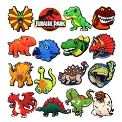 1pcs Original Jurassic Park PVC Shoe Charm Decorations Designer Shoe Upper Buckle Accessories Dinosaur Shapes Clogs Pins Clips