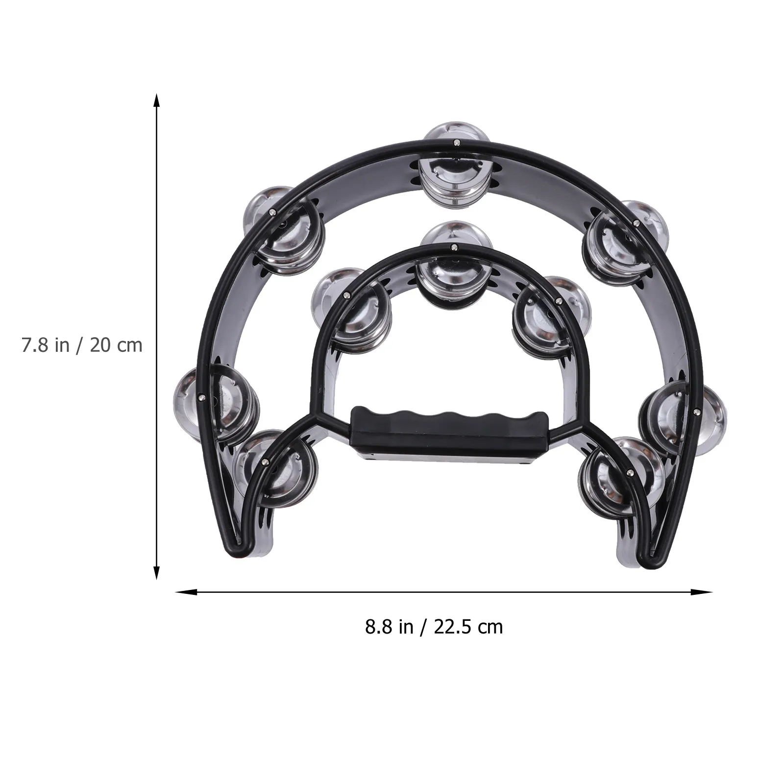 6Pcs Foot Tambourine Handheld Shaker Double Metal Cymbals Sound Rhythm Education Musical Instrument Set
