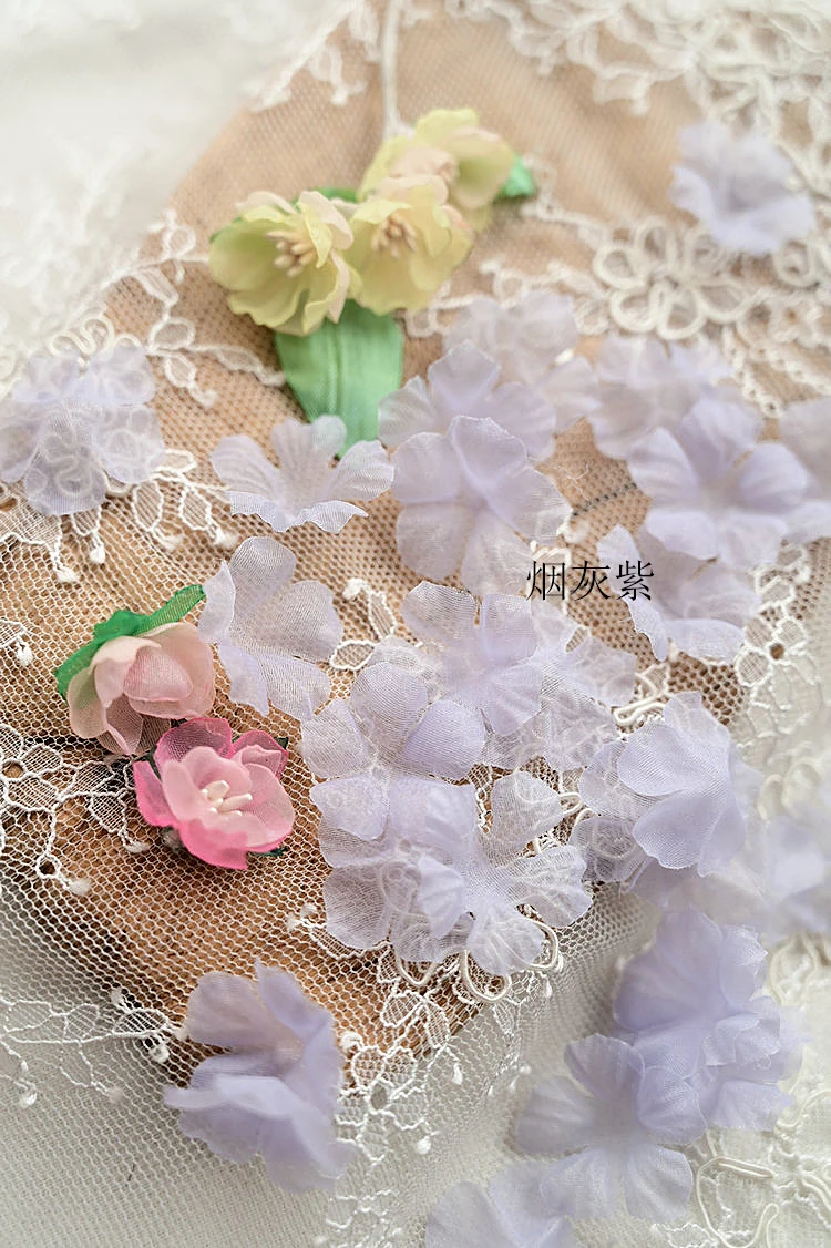 Handgefertigte 3D-geprägte Organza-Blütenblätter, Hochzeitskleid, Kopfschmuck, Designer-Accessoires, Babykleidung, Blumen RS5055, 3cm – Detail 26