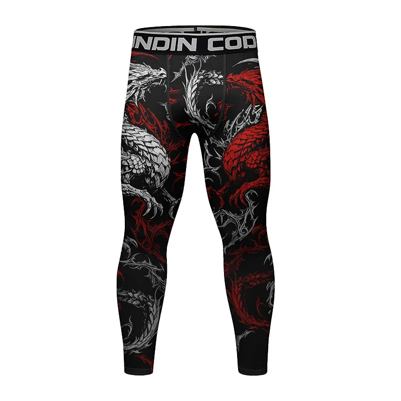 

Cody Lundin Men's High Compression No Gi Training BJJ pants Moisture wicking MMA grappling Muay Thai Jiu Jitsu Printed Leggings