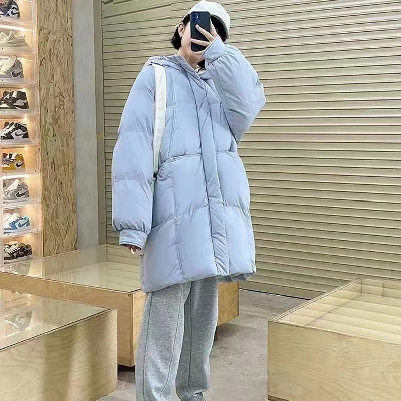 

2023 New Hooded Down Cotton Coat Thick Korean Loose Winter Female Jacket Women Puffer Fashion Parkas Sweet Chic