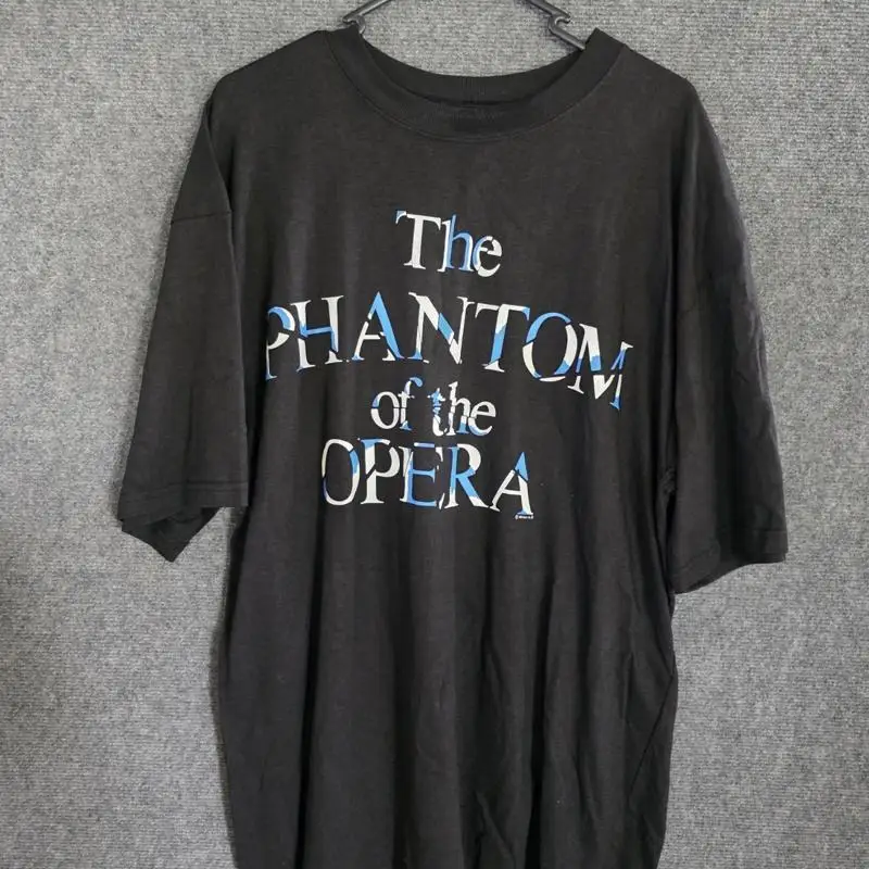 VINTAGE Phantom Of The Opera T-Shirt Mens 1990s PLAYBILL Black ‘1986 Musical’
