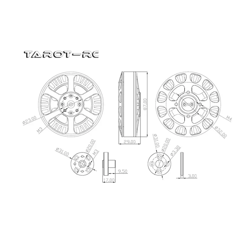 Motor sin escobillas Tarot 12S 8110 115KV TL81P10 Motor de alta eficiencia para máquina de protección de plantas