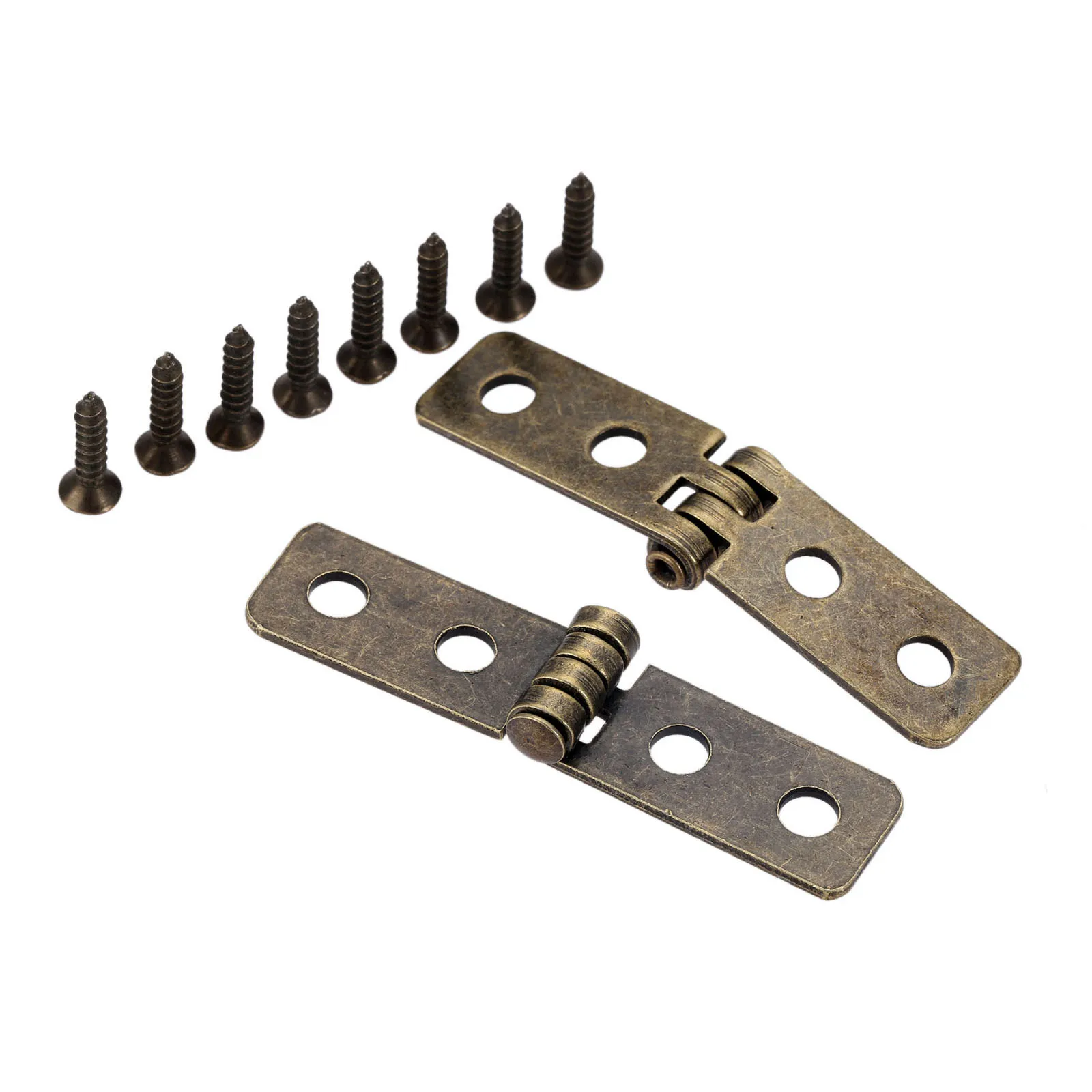 2Pcs Jewelry Wood Box Furniture Decorative Hinge Antique Bronze Drawer  Cabinet Door Luggage Rectangle Hinge 4 Holes 58*13mm