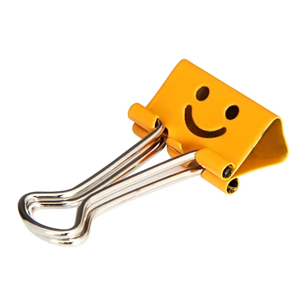 40pcs Binder Clips Smile Face File Paper Clip for Home School Office (Mixed Color) Paper Binder Clip File Clips