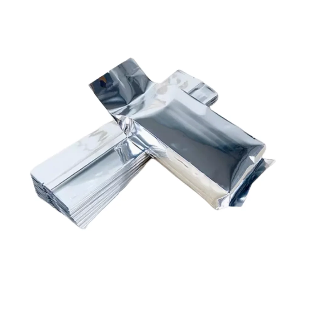 

100pcs Side Gusseted Silvery Aluminizing Foil Bags - Heat Sealing Food Grade Sides-Folded Mylar Foil Pouches Flour / Tea Package