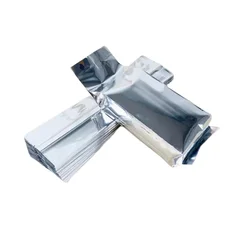 100pcs Side Gusseted Silvery Aluminizing Foil Bags - Heat Sealing Food Grade Sides-Folded Mylar Foil Pouches Flour / Tea Package