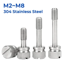 M2 M2.5 M3 M4 M5 M6 M8 GB839 304 Stainless Steel Short Head Slotted Captive Hand Screw Knurled Thumb Anti-loosening Screws Bolts