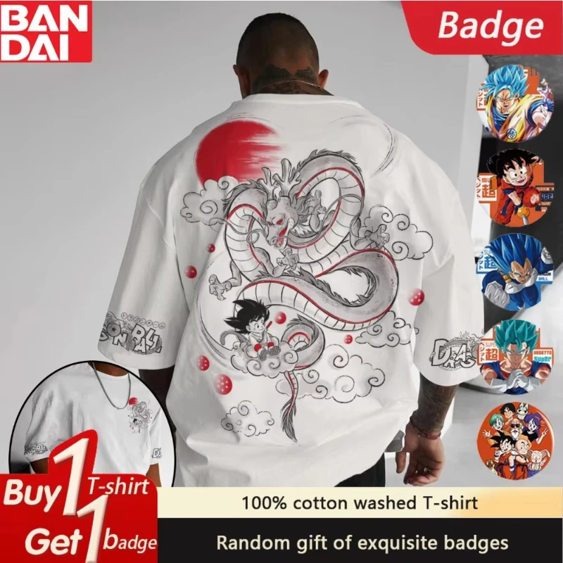 

Dragon Ball аниме периферийные белые футболки с короткими рукавами летние мужские и женские спортивные большие размеры удобный свободный повседневный топ