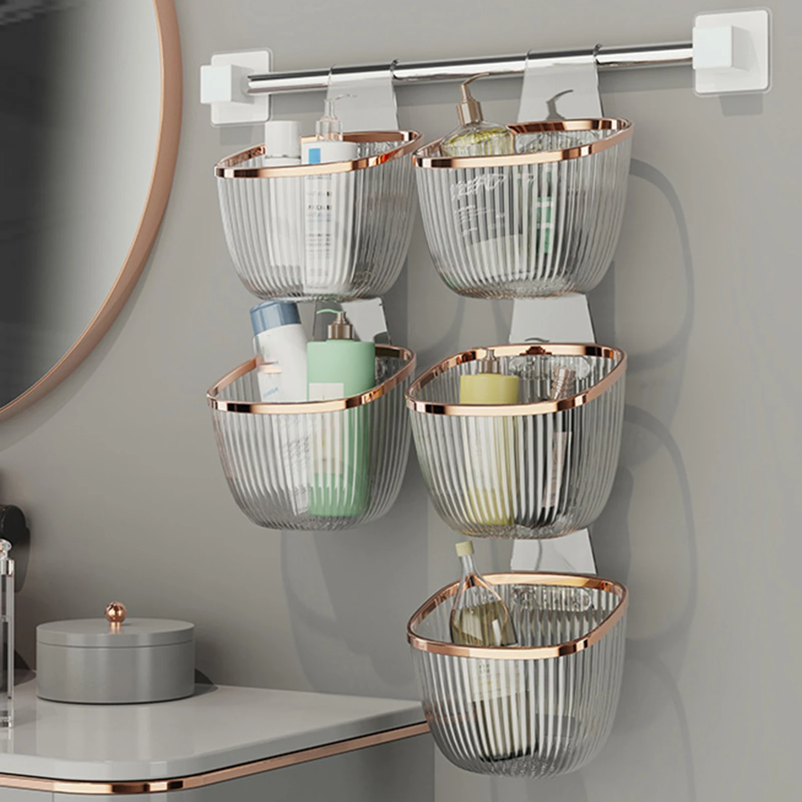 Hanging Shower Organizer Basket with Handles Large Storage Organizer for College Dorm Bathroom Garden