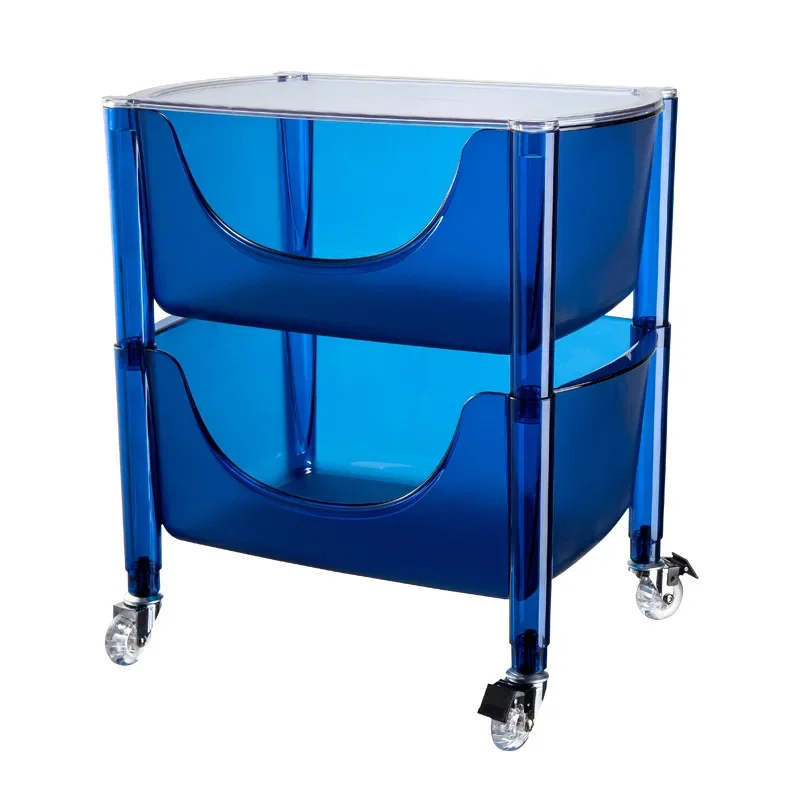 

Internet celebrity removable trolley storage cabinet, simple household acrylic transparent storage cabinet, kitchen rack