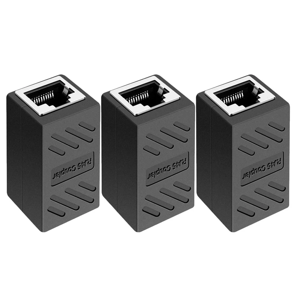 

3 Pcs Network Cable Connector Ethernet Female Gigabit Coupler Cat 6 Extender Zinc Alloy Abs