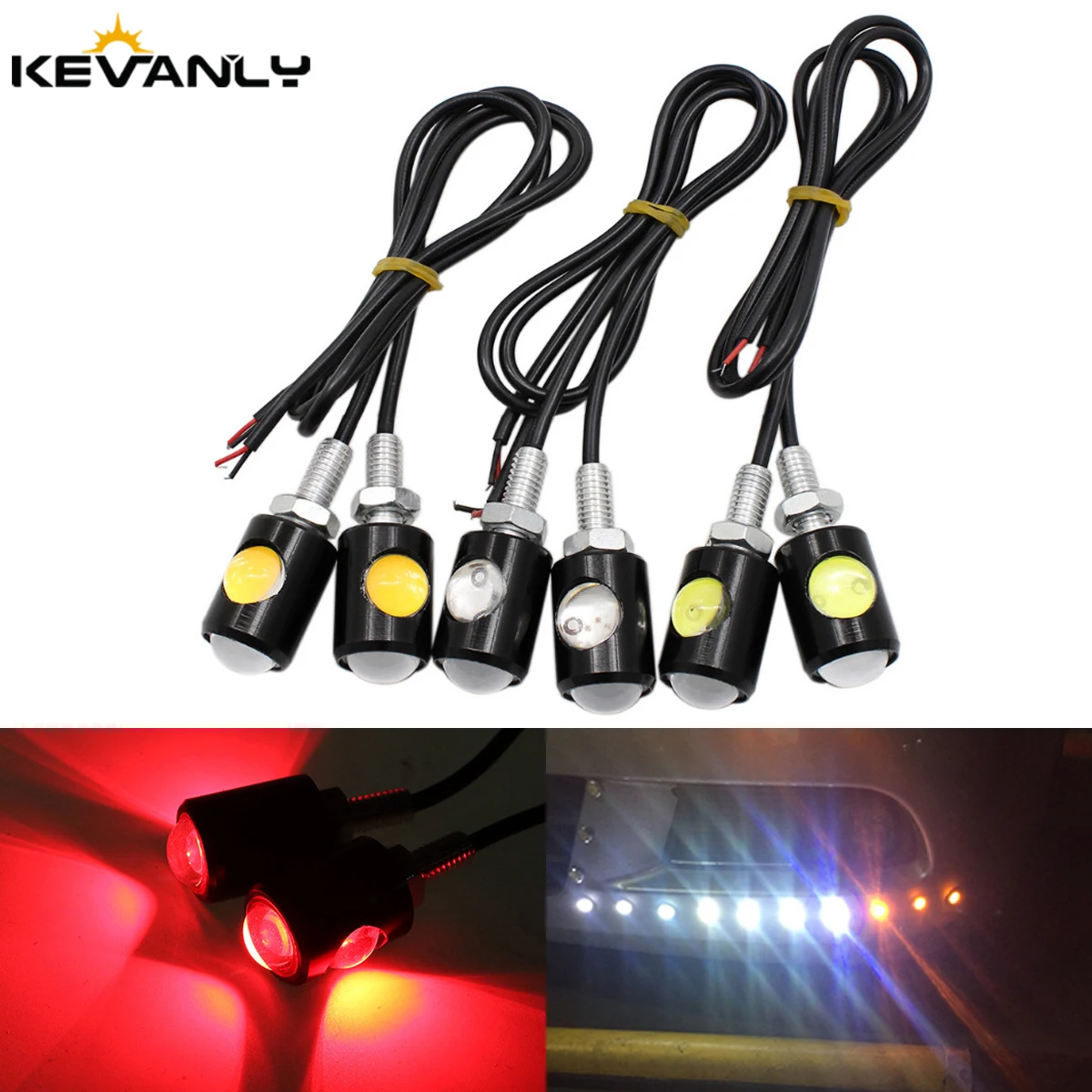 2Pcs Motorcycle LED Super Bright Signal Lamp Daytime Running Lights Reversing Parking Signal Automobiles Lamp Fog Lamp Bulb 12V