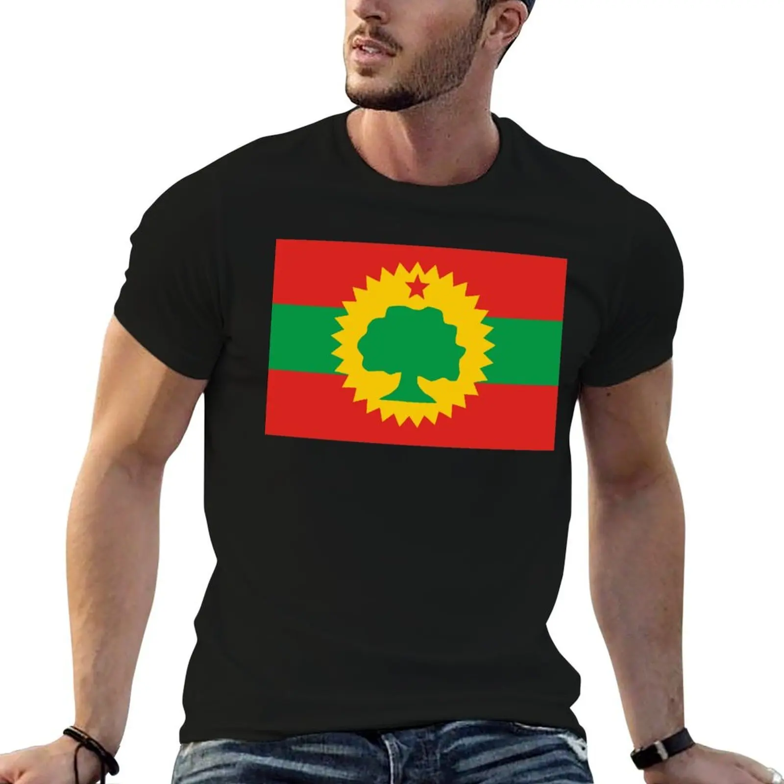 

Oromo Flag Ethiopia T-Shirt t shirts cotton 100% mens graphic t shirts T-Shirt