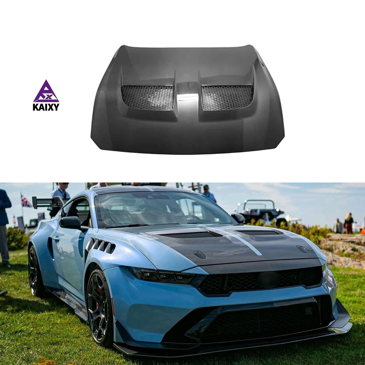 KXY GTD Style Carbon Fiber Front Engine Hood Bonnet for Mustang GT New Condition with Screws 2024+
