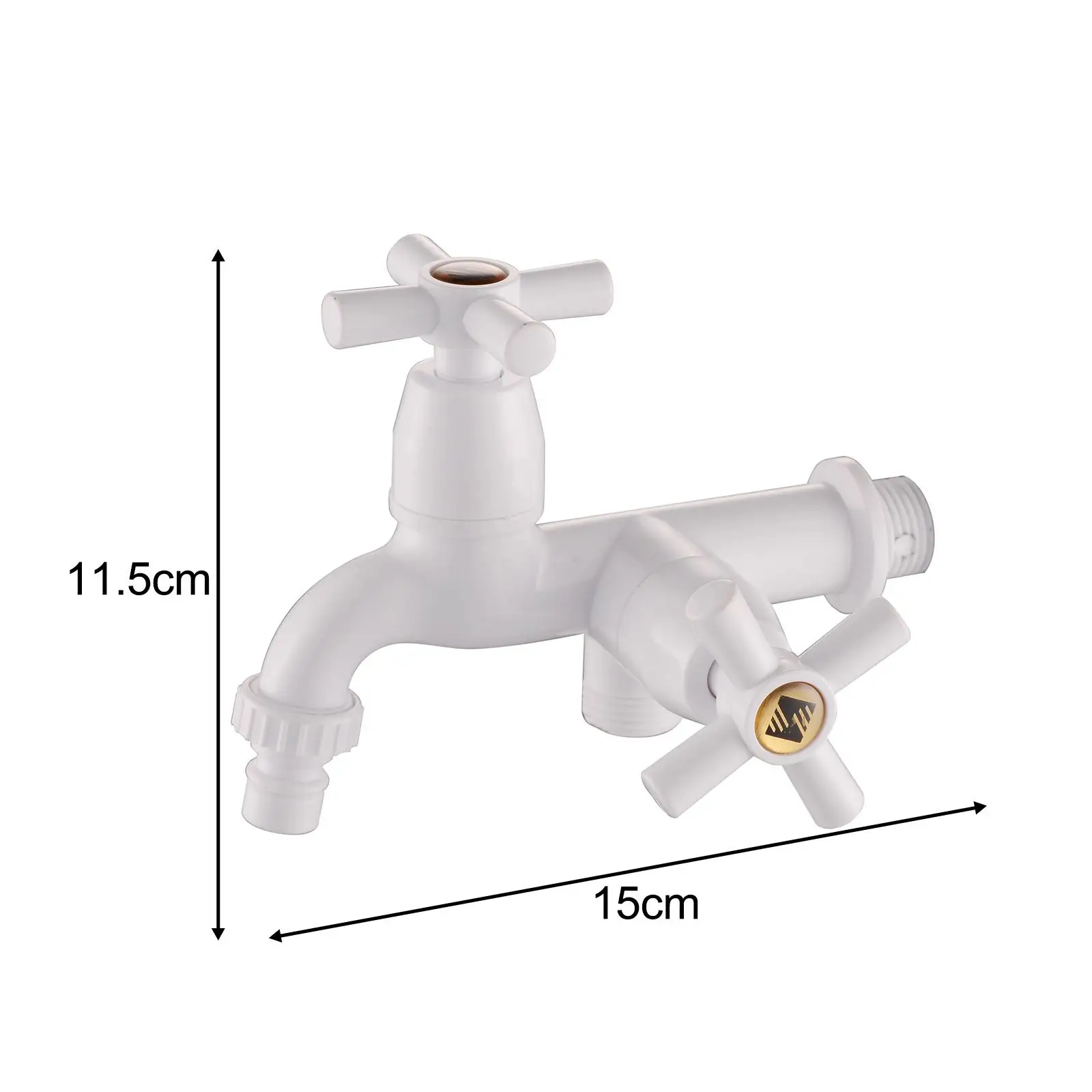 

Washing Machine Water Faucet Bathroom Faucet G1/2 with Outlet Valve Double Control Washer Faucet for Garden Bathroom Home