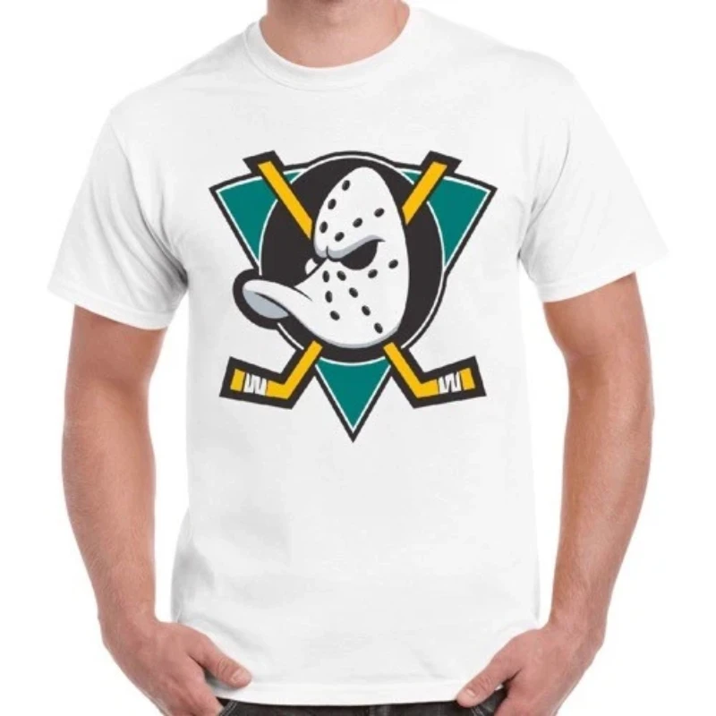 Nuevas llegadas de primavera/verano, camiseta con logotipo del equipo de hockey de la NHL Mighty Ducks, regalo genial, camiseta Retro