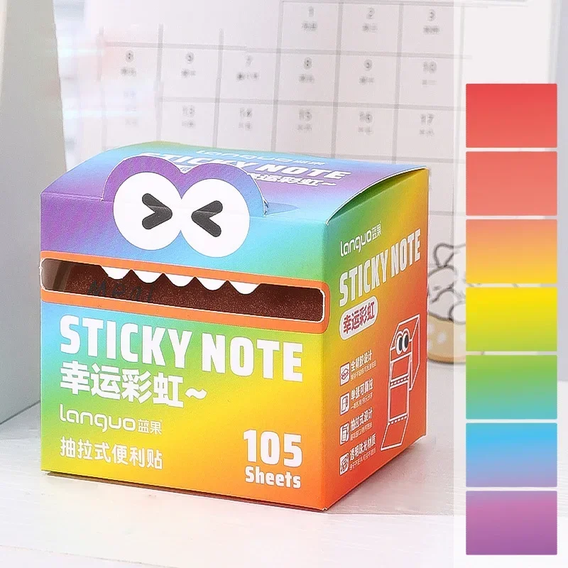 Paper Pull-out Sticky Notes 105Sheets/roll Pull-out Sticky Student Stationery Transparent Color Sticky Notes Options to Choose