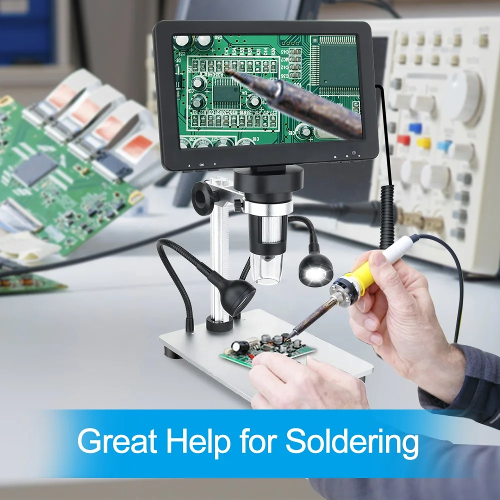 50-1200X Soldering Electronic Video Microscopes Continuous Amplification Magnifier Digital Microscope for Phone PCB Repair