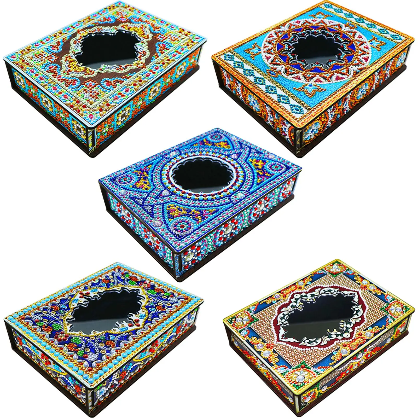 

DIY Mandala Diamond Painting Jewelry Box Birthday Gift Special Shaped Bright Drill Jewelry Box Jewelry Box Containers Mosaic Set
