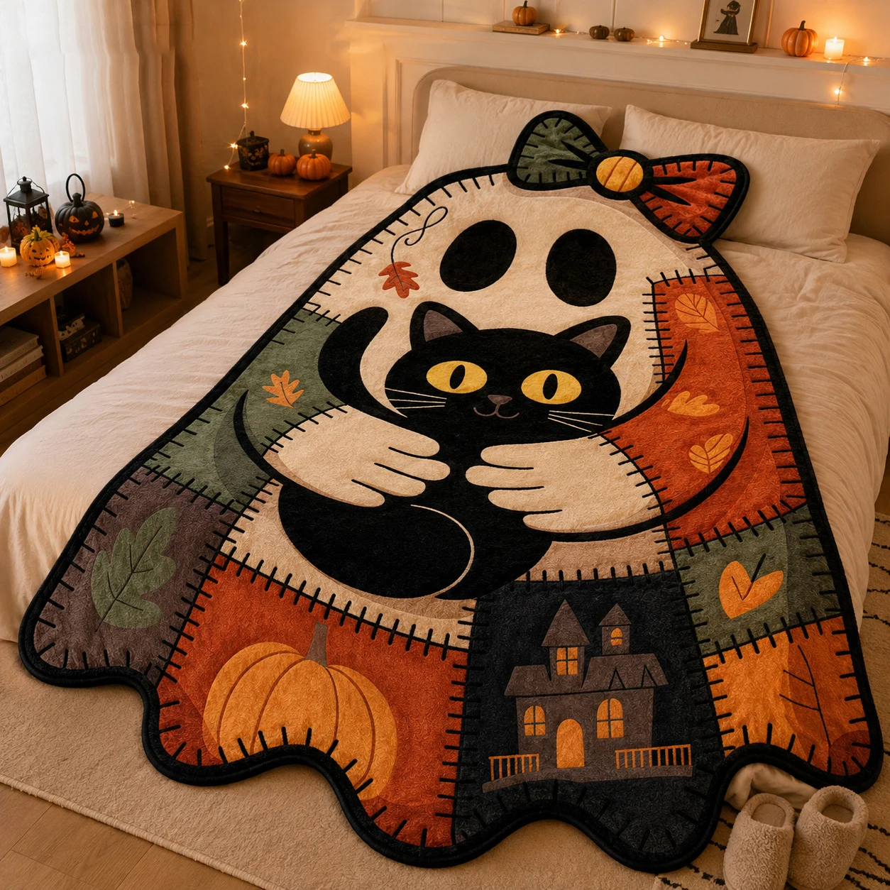 Halloween Ghost Blanket Spooky Throw Blankets Gifts for Women Friend, Halloween Flannel Soft Throw Blanket for Home Chair Soft C