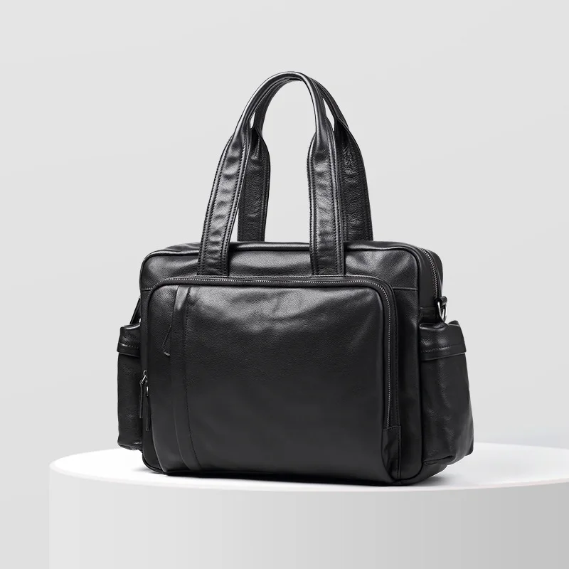 Nova bolsa masculina de couro, pasta casual, bolsa de viagem elegante, bolsa de luxo de grande capacidade, bolsa de ombro, bolsa crossbody