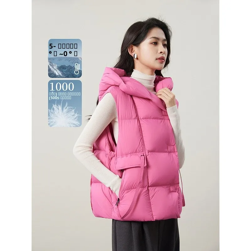 

Mijia High Quali 90 White Du down Puff Wizard Hat Tee Color Versatile down Vest Autumn Winter Women's Faion