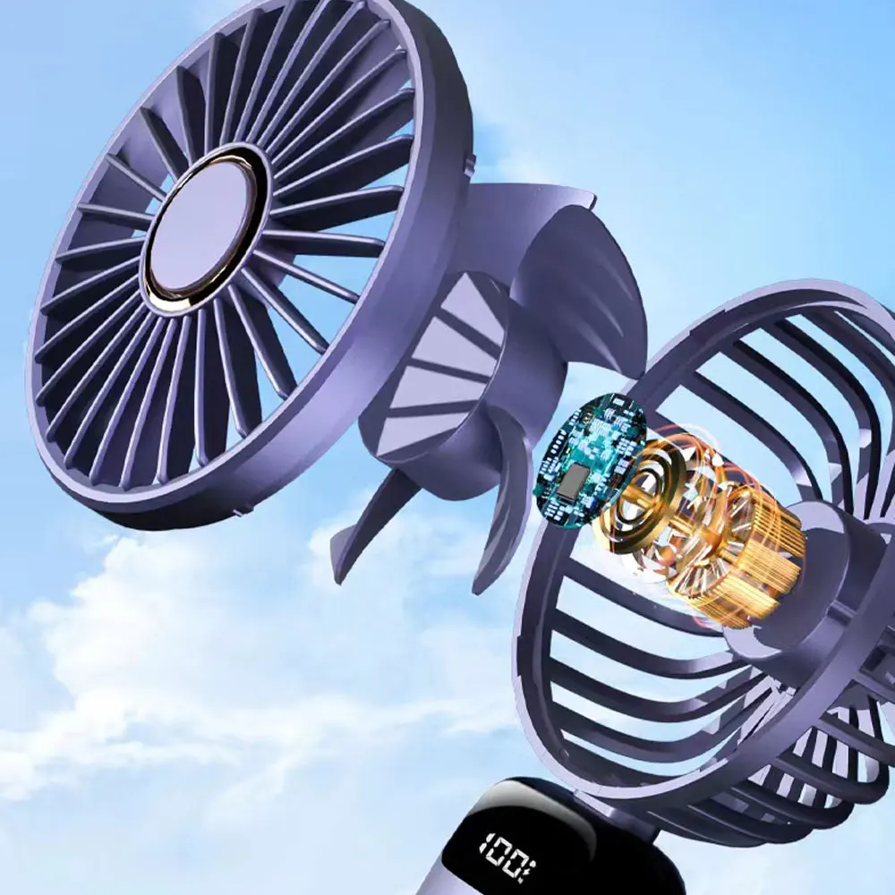 Mini Hand-held Fan USB Rechargeable Portable Folding Desk Fan Cooler Cooling