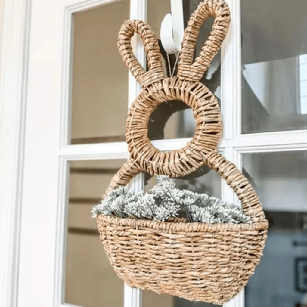 手編み柳製イースターバニーバスケット ウォールポケット イー - Woven Wall Basket のレビューと価格