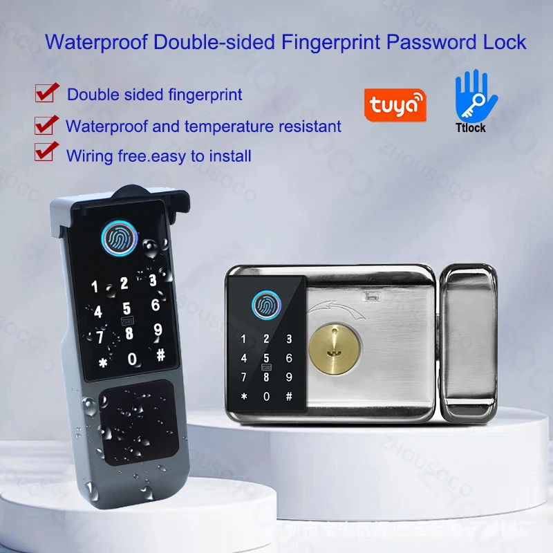 Smart fingerprint gate lock product image 1