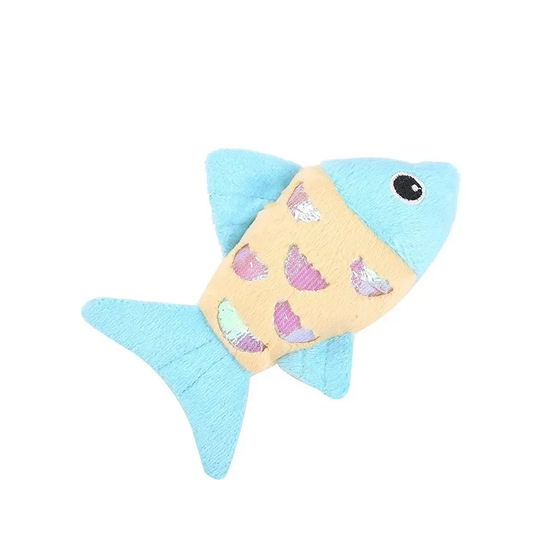 Pet Toys Cute Fish Shape Bite-Resistant Plush Cat Chew Toy Pet Teether Cat Crinkle Toy Pet Supplies Cat Favors