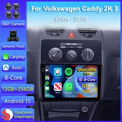 Android 15 Carplay Auto For Volkswagen Caddy 2K 3 III 2004 - 2010 Car Radio Navigation 2Din DSP Video Player Head Unit BT Stereo