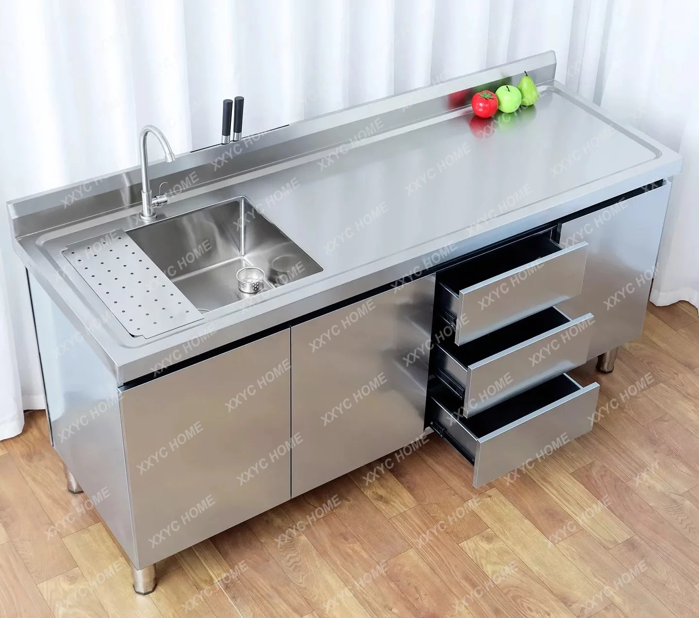 

Stainless steel checkout page console sink sink sink integrated locker